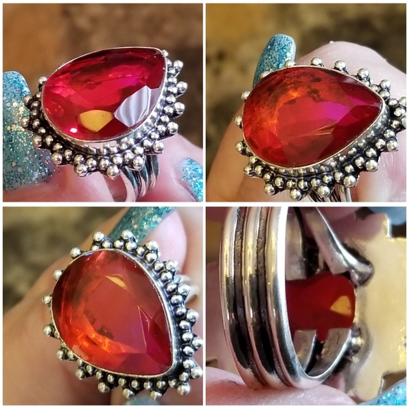 34ct Bi-Color Tourmaline Ring Size 7 - Picture 4 of 5